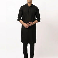 Blended Black Kurta Trouser - J. Junaid Jamshed
