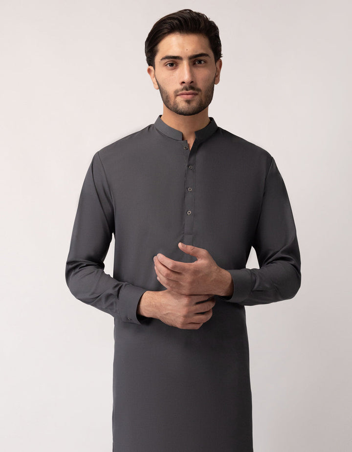 Blended Grey Shalwar Kameez - J. Junaid Jamshed