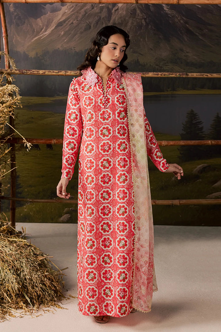 Dobby Lawn Pink Stitched Suit - Vanya