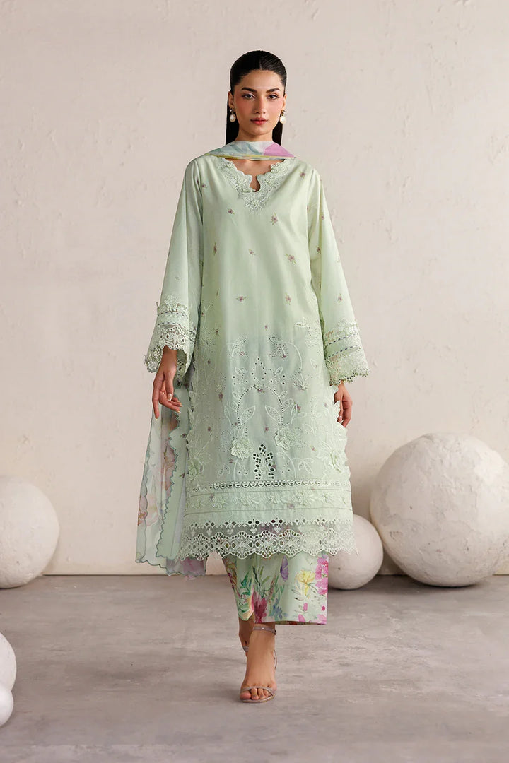 Embroidered Lawn Mint Green Stitched Suit - Iznik