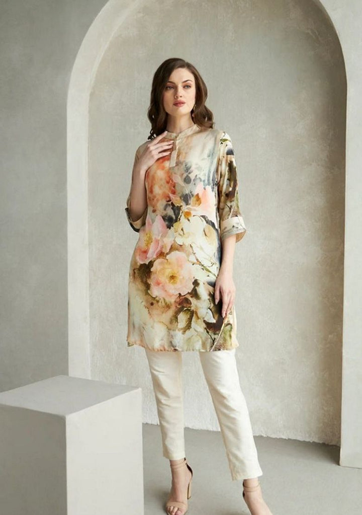 Digital Print Rayon Multi Kurti- Indya
