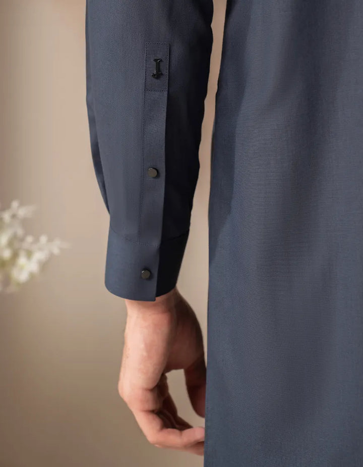 Blended Navy Blue Kurta Trouser - J. Junaid Jamshed