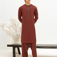 Blended Rust Shalwar Kameez - J. Junaid Jamshed