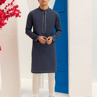 Cotton Blue Kurta - J. Junaid Jamshed