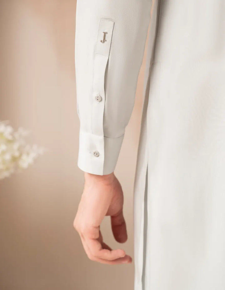 Blended Smoke Grey Kurta Trouser - J. Junaid Jamshed
