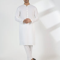 Cotton Off White Kurta - J. Junaid Jamshed