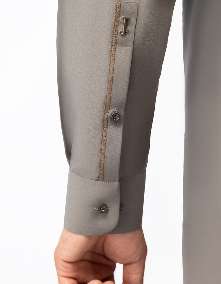 Blended Mud Grey Shalwar Kameez - J. Junaid Jamshed