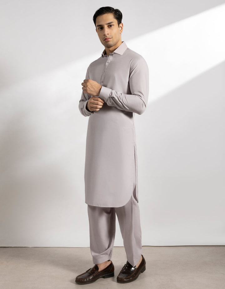 Blended Light Grey Shalwar Kameez- J. Junaid Jamshed