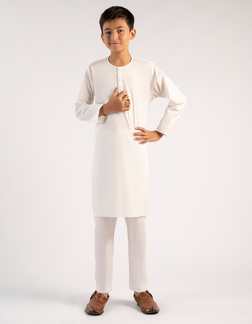 Cotton Off White Kurta - J. Junaid Jamshed