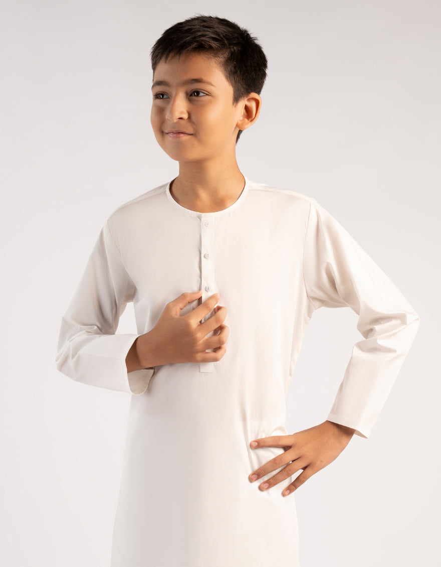 Cotton Off White Kurta - J. Junaid Jamshed