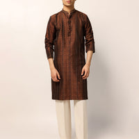 Polyester Rust Special Kurta - J. Junaid Jamshed