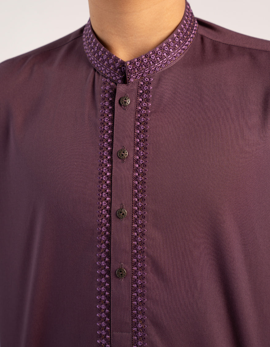 Blended Purple Kurta - J. Junaid Jamshed