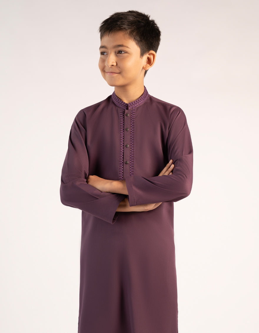 Blended Purple Kurta - J. Junaid Jamshed