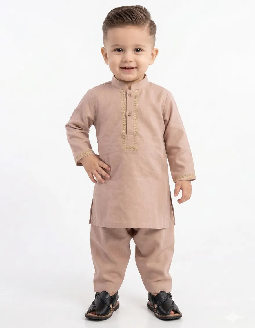 Blended Tea Pink Shalwar Kameez - J. Junaid Jamshed