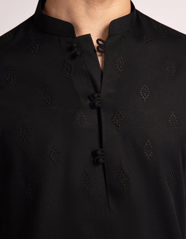 Blended Black Kurta Trouser - J. Junaid Jamshed