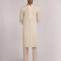 Cotton Cream Kurta - J. Junaid Jamshed