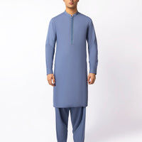 Blended Light Blue Shalwar Kameez - J. Junaid Jamshed