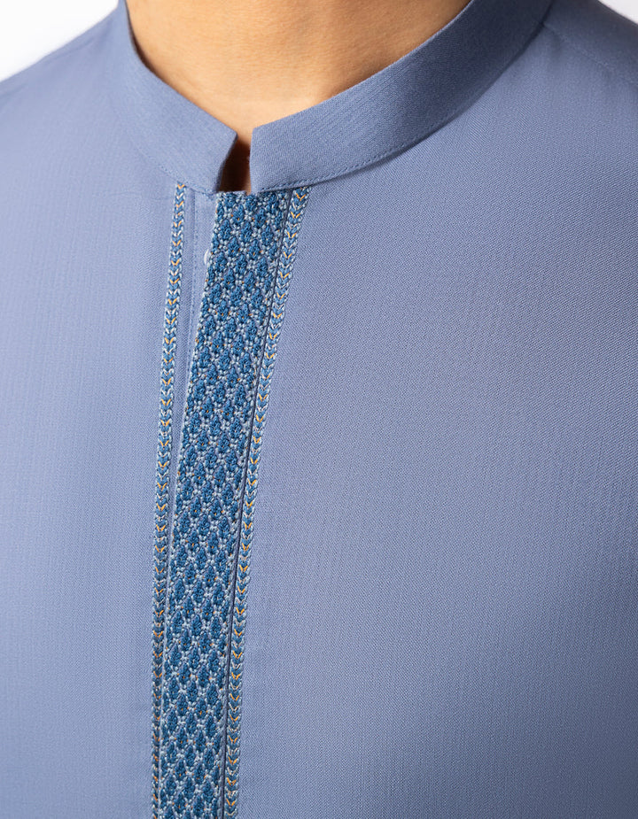 Blended Light Blue Shalwar Kameez - J. Junaid Jamshed