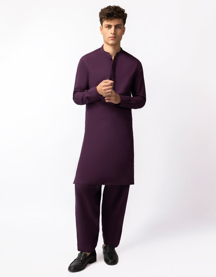 Blended Purple Shalwar Kameez - J. Junaid Jamshed