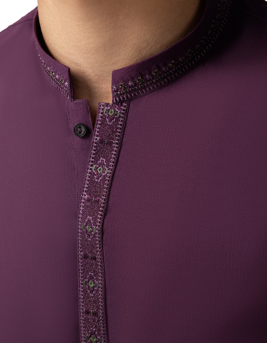 Blended Purple Shalwar Kameez - J. Junaid Jamshed