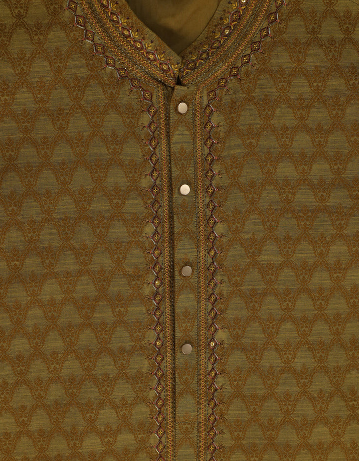 Polyester Mustard Special Kurta - J. Junaid Jamshed