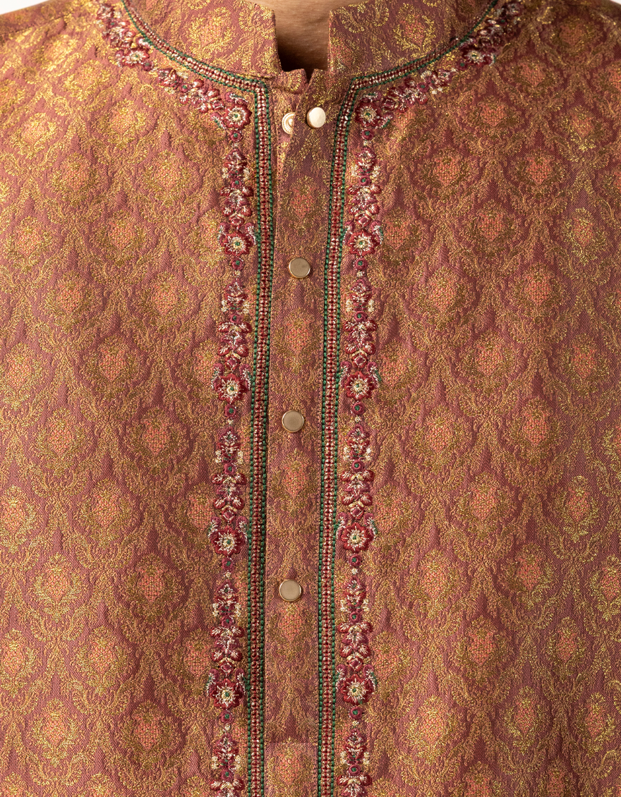 Polyester Rust Special Kurta - J. Junaid Jamshed