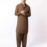 Blended Brown Shalwar Kameez - J. Junaid Jamshed