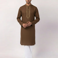 Polyester Rust Special Kurta - J. Junaid Jamshed