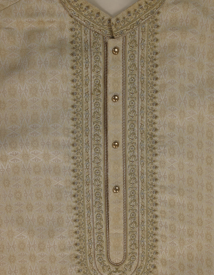 Blended Dull Gold Special Kurta - J. Junaid Jamshed