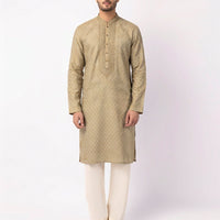 Blended Dull Gold Special Kurta - J. Junaid Jamshed