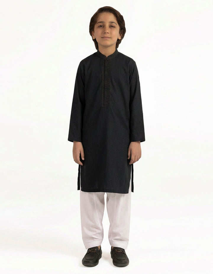 Cotton Black Kurta - J. Junaid Jamshed
