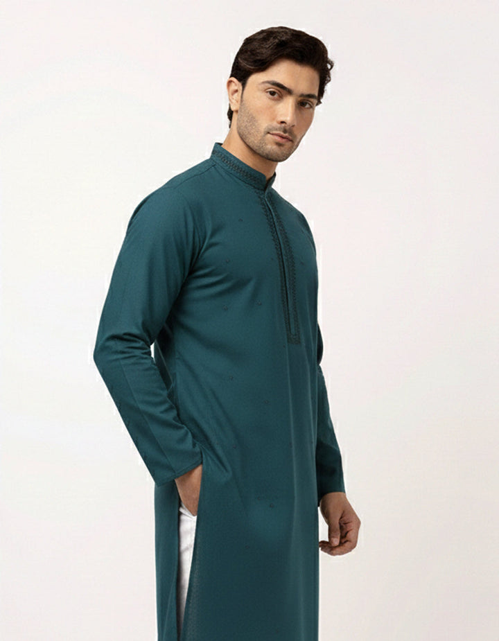 Blended Sea Green Special Kurta - J. Junaid Jamshed