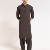 Blended Brown Shalwar Kameez - J. Junaid Jamshed