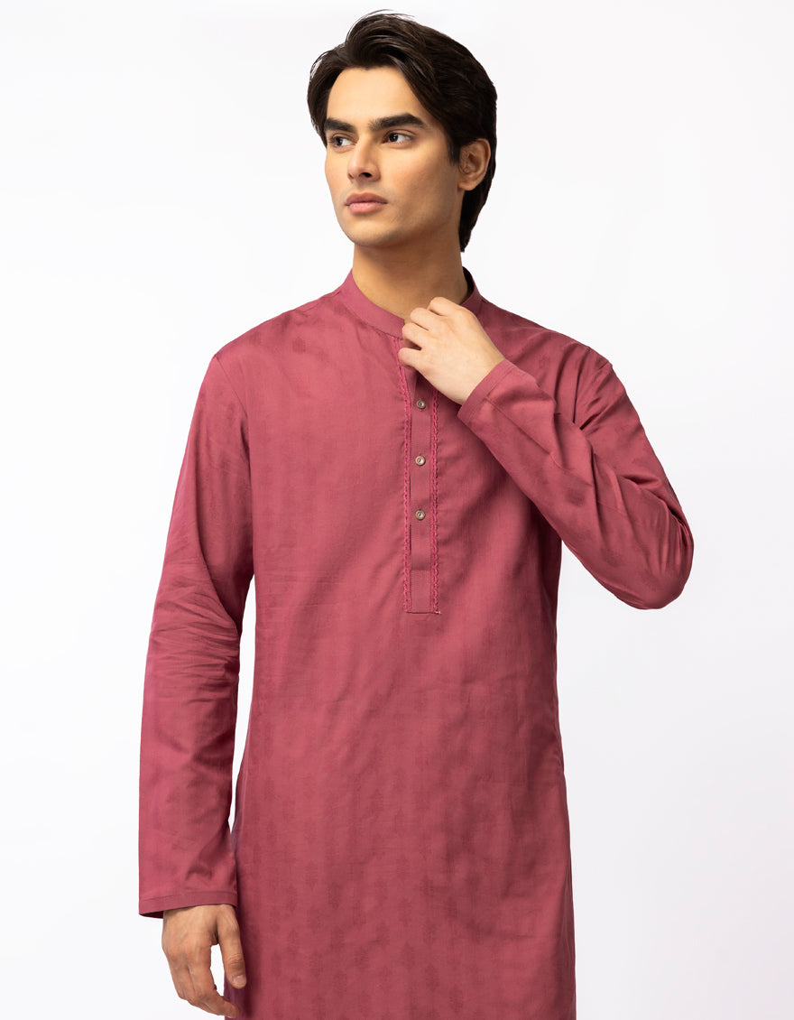 Cotton Pink Kurta - J. Junaid Jamshed