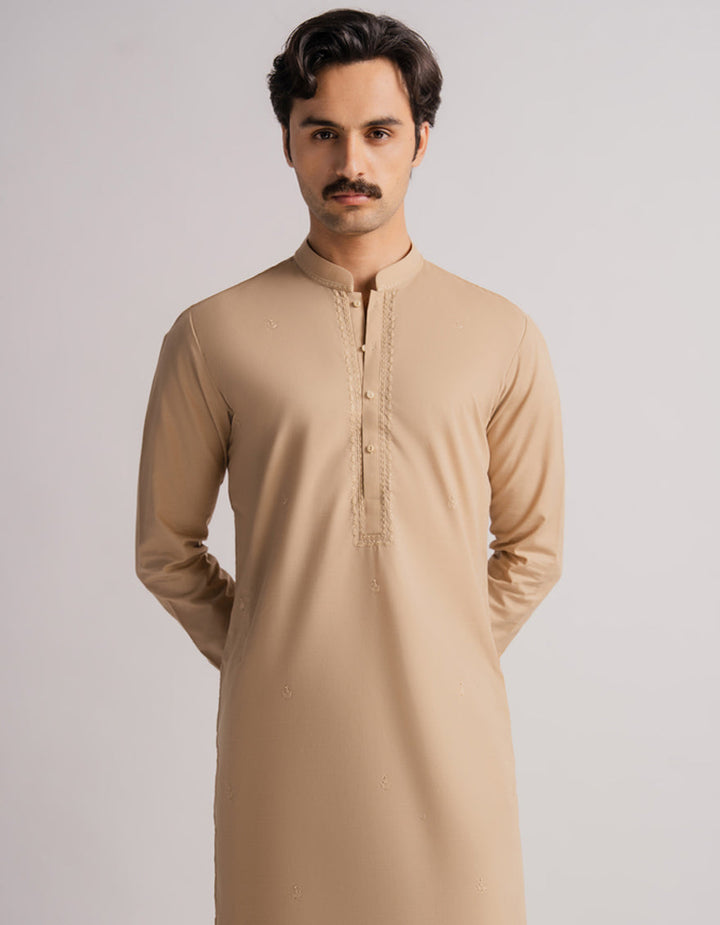 Cotton Khaki Kurta Trouser - J. Junaid Jamshed