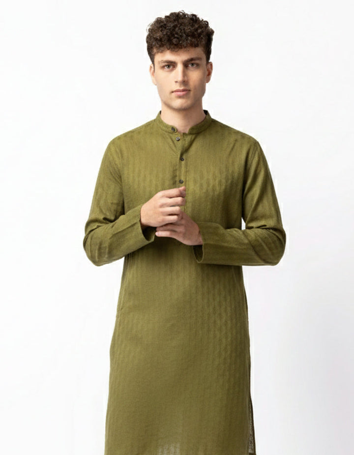 Cotton Blue Kurta - J. Junaid Jamshed