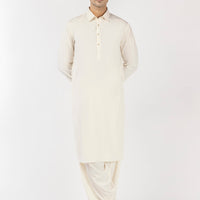 Blended Off White Shalwar Kameez - J. Junaid Jamshed
