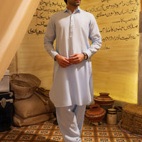Blended Sky Blue Shalwar Kameez- Almirah