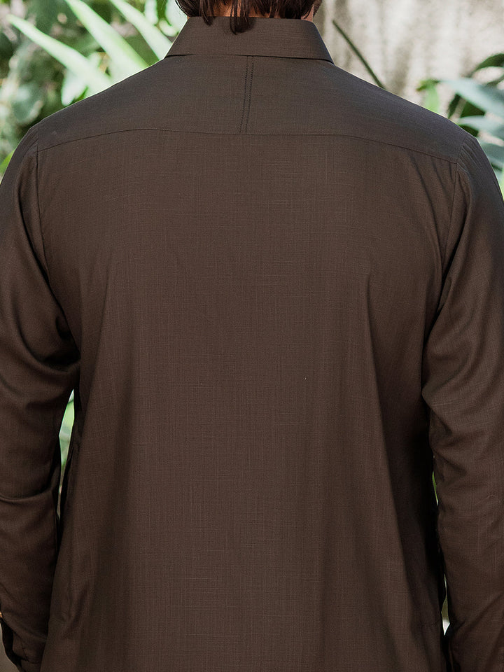 Blended Olive Green Shalwar Kameez- Almirah