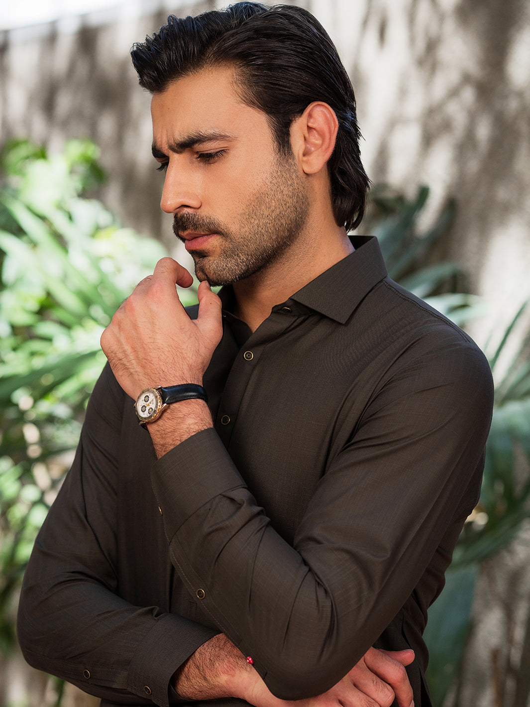 Blended Olive Green Shalwar Kameez- Almirah