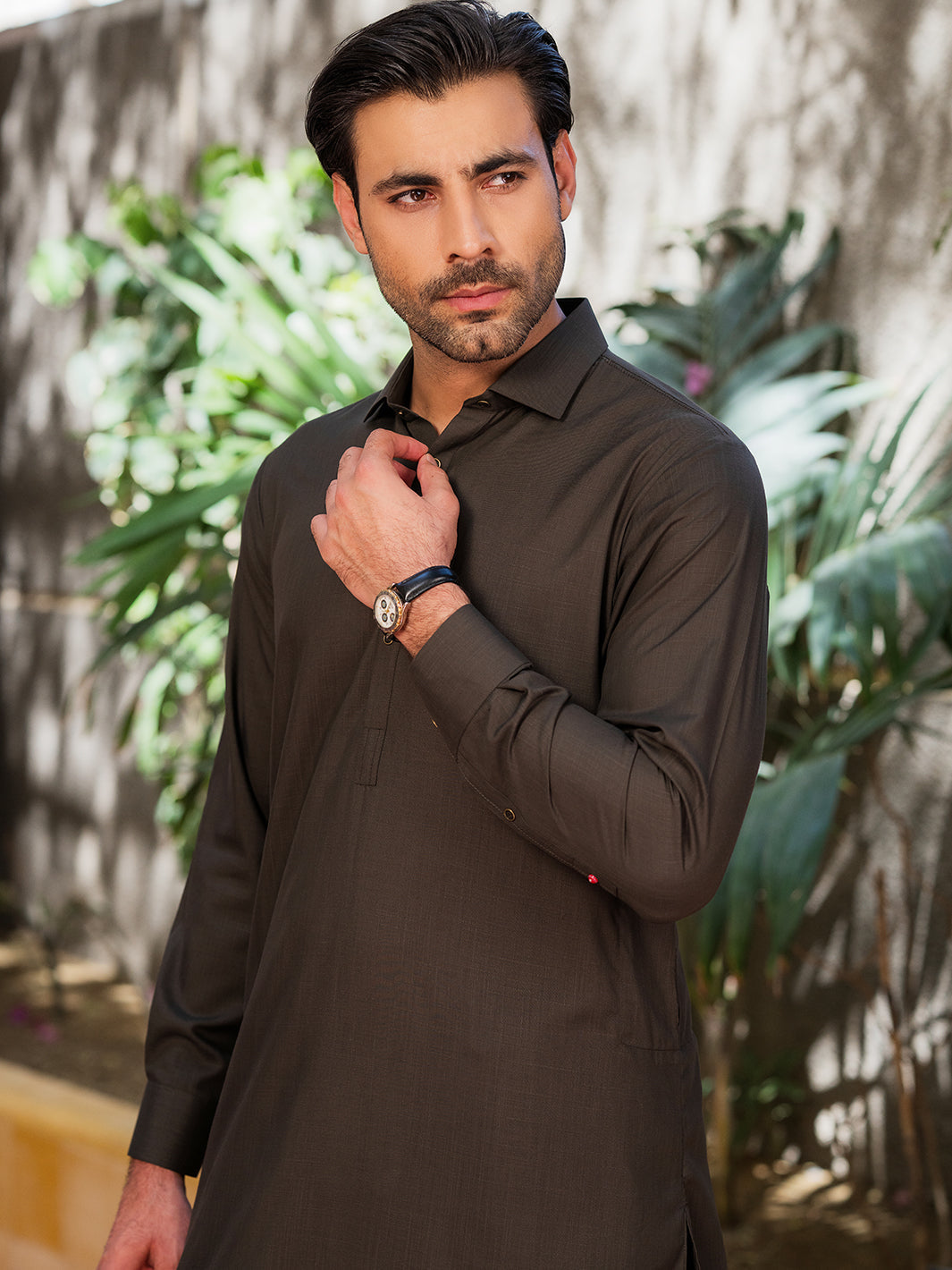 Blended Olive Green Shalwar Kameez- Almirah