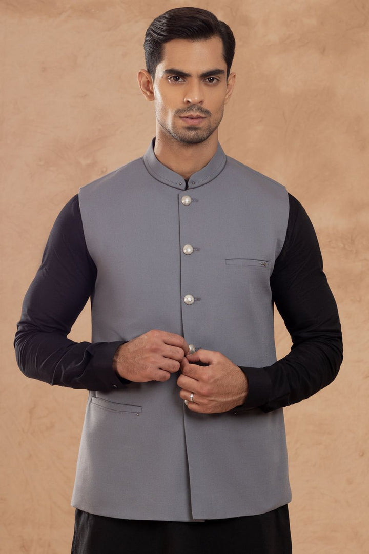 Taflon Rayon Grey Waistcoat - Almirah