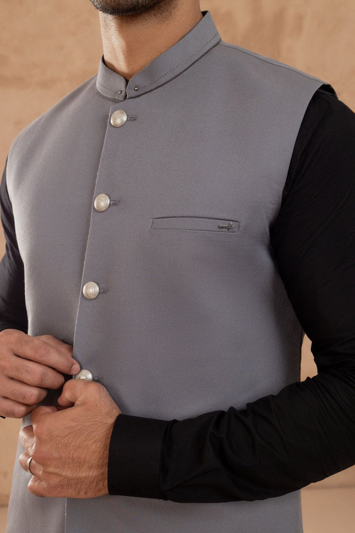 Taflon Rayon Grey Waistcoat - Almirah