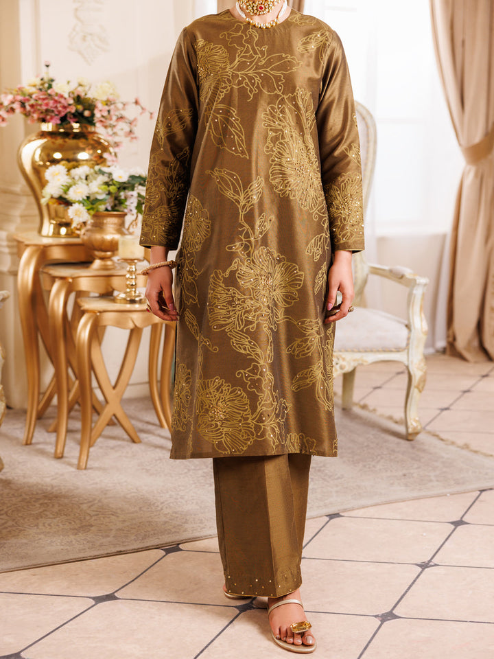 Mehndi Green Stitched Suit - Almirah