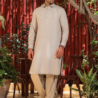 Cotton Ash Grey Shalwar Kameez - Wasim Akram by Almirah