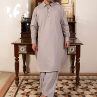 Cotton Grey Shalwar Kameez - Wasim Akram by Almirah