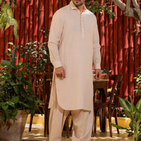 Blended Tea Pink Shalwar Kameez - Wasim Akram by Almirah