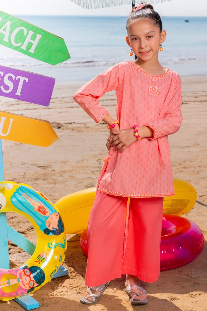 Dobby Orange Stitched Suit - J. Junaid Jamshed