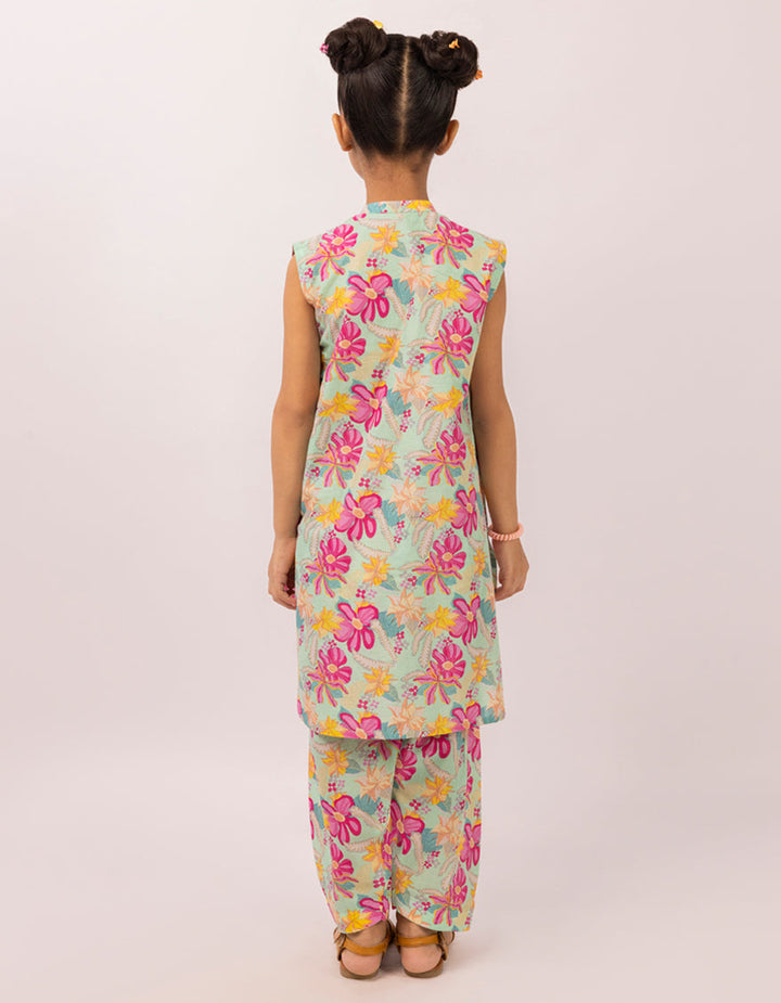 Lawn Green Stitched Suit - J. Junaid Jamshed