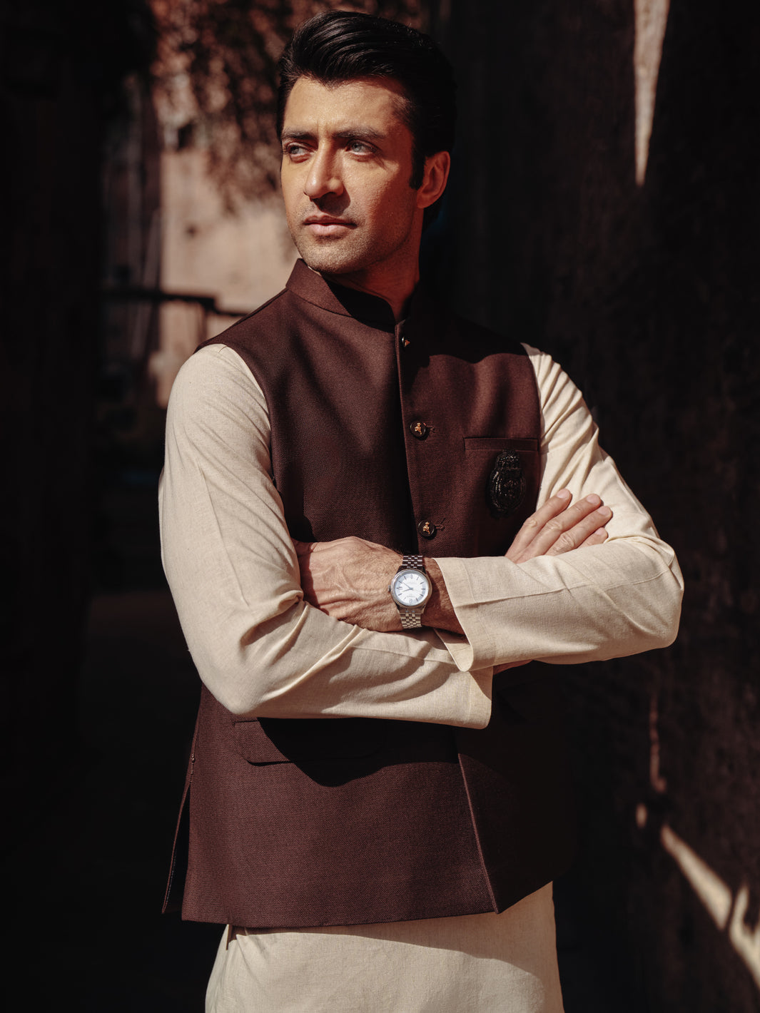 Blended Maroon Waist Coat - Almirah